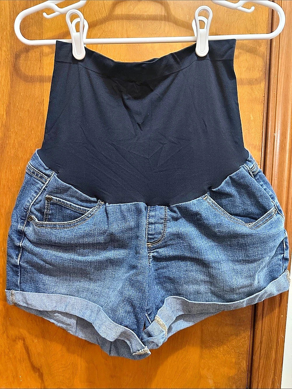 a:glow Boyfriend Shorts Denim Jean Maternity Shorts Blue